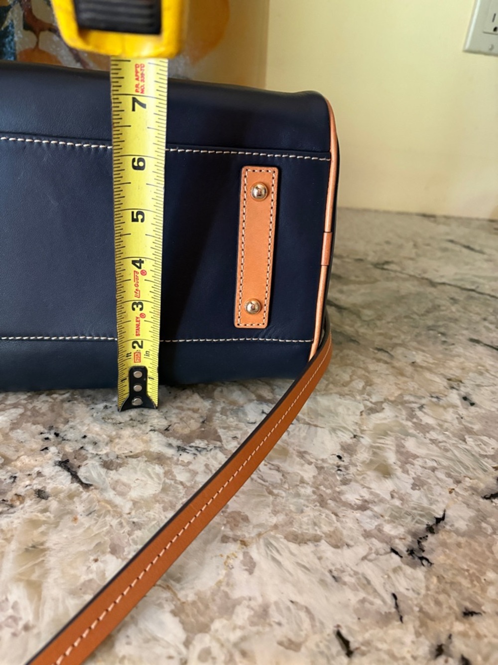Dooney & Bourke Midnight Blue and Tan Handbag - Picture 9 of 12